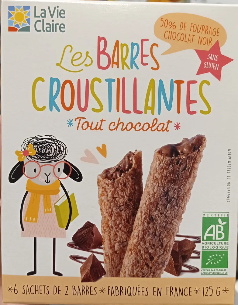 Barres croustillantes tout chocolat