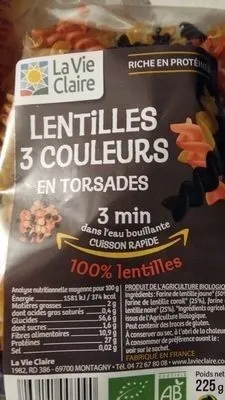 Lentilles 3 couleur en torsades