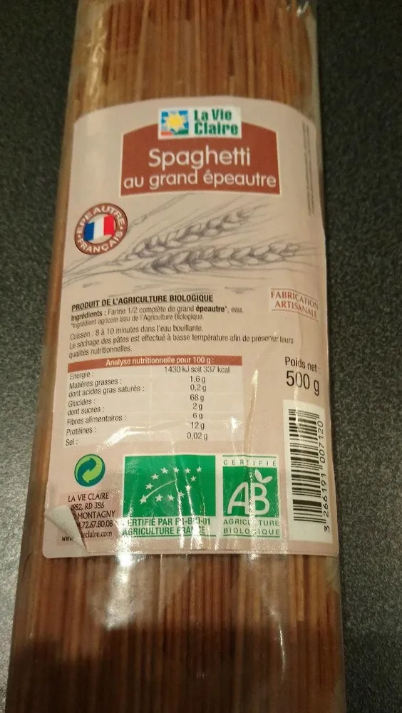 Spaghetti au grand épeautre