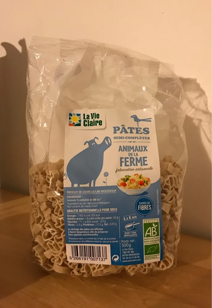Pâtes semi-complètes Animaux de la ferme