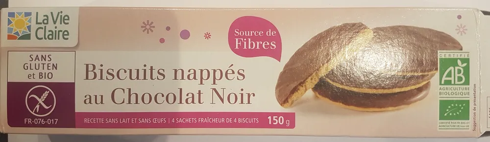 Biscuits Nappés Au Chocolat Noir 150g Sans Gluten
