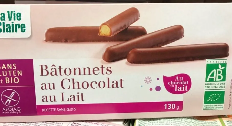 Bâtonnets chocolat au lait