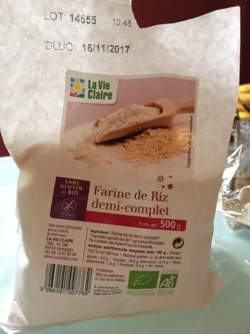 Farine de riz demi-complet bio