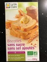 Biscottes sans sucre, sans sel ajoutés