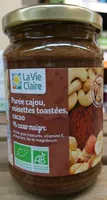 Purée cajou, noisettes toastées, cacao