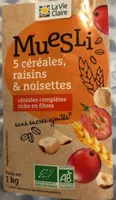 Muesli Aux 5 Cereales, Raisins Et Noisettes