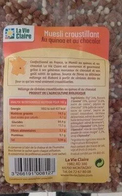 Muesli Croustillant au Quinoa et au Chocolat