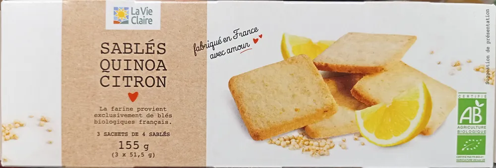 Sablés quinoa et citron