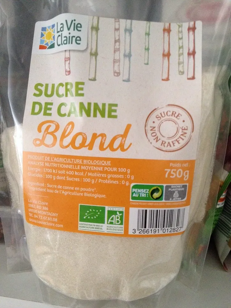 Sucre de canne blond