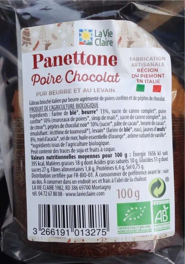 Panettone poire chocolat