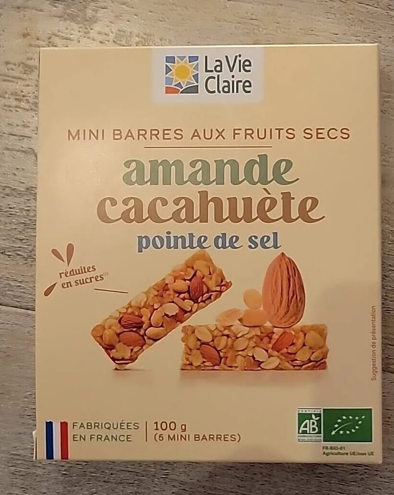 MINI BARRES AUX FRUITS SECS amande cacahuète pointe de sel