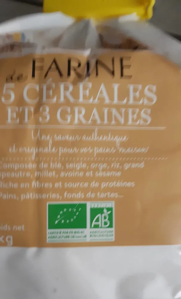 Farine 5 céréales et 3 graines