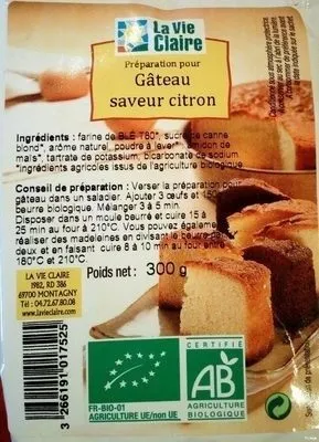 Préparation pour gâteau saveur citron