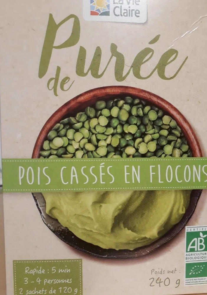 Purée de pois cassés en flocons
