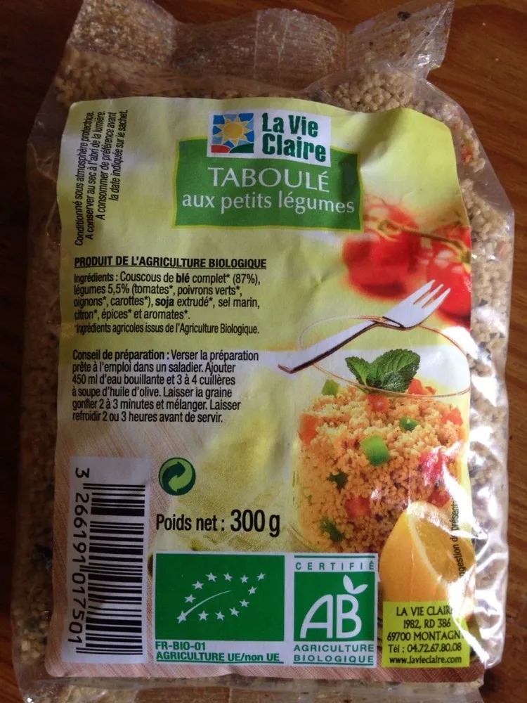 Taboulé aux petits legumes