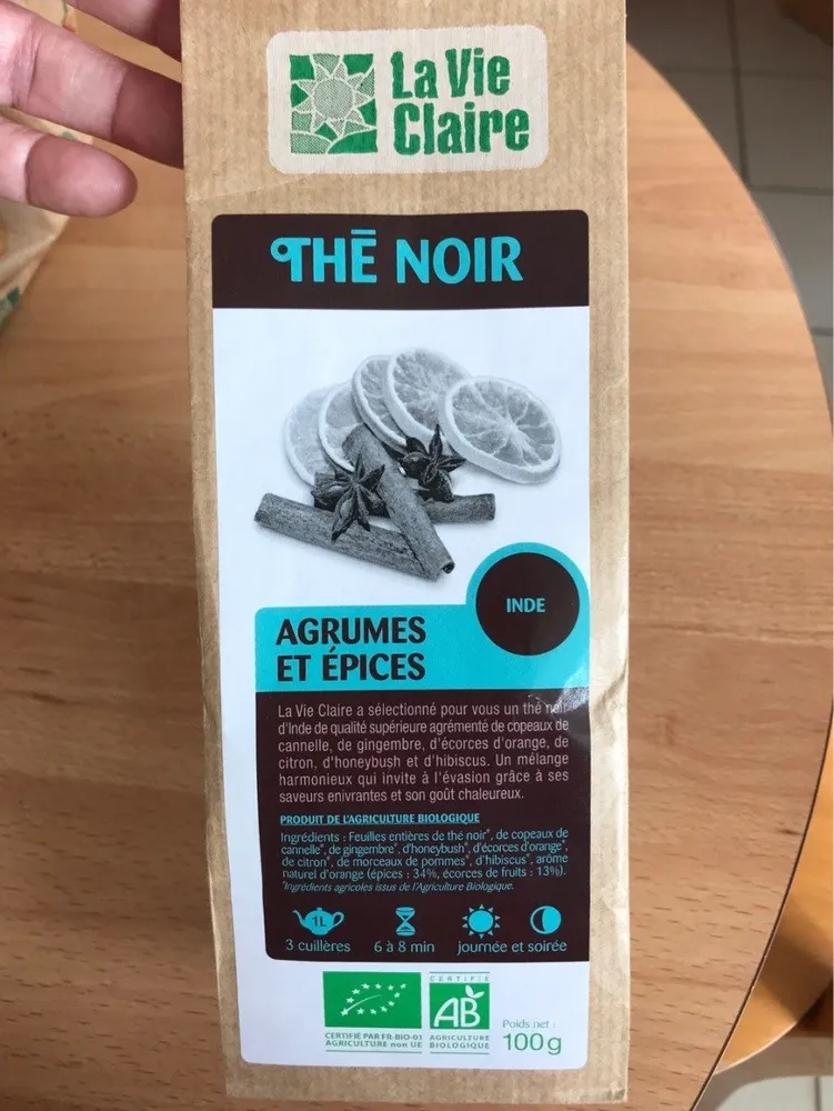 Thé noir agrumes et épices