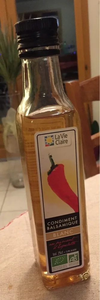 Condiment Balsamique Blanc au piment d’espelette
