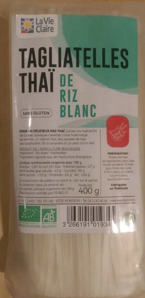 Tagliatelles thaï de riz blanc