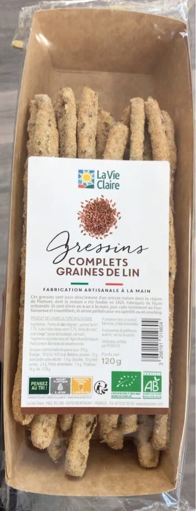 Gressins complet graines de lin