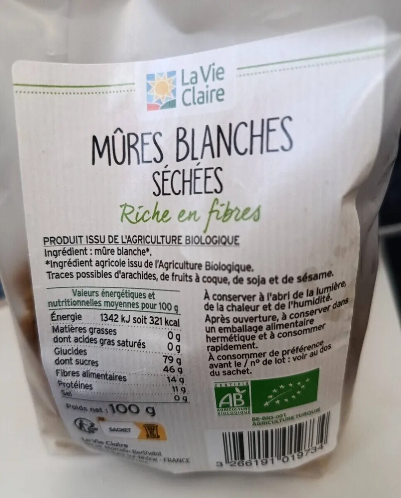 Mures blanches séchées