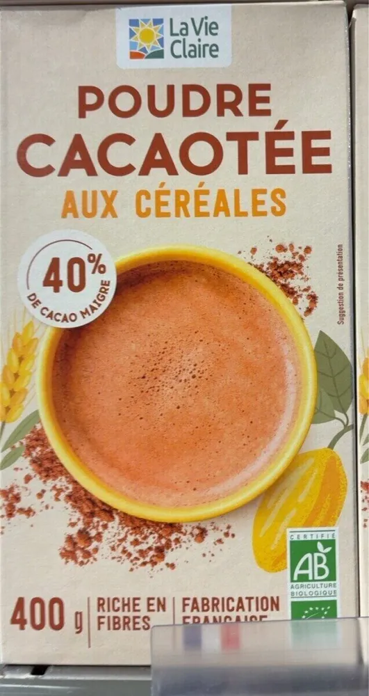 Poudre cacaotee aux cereales