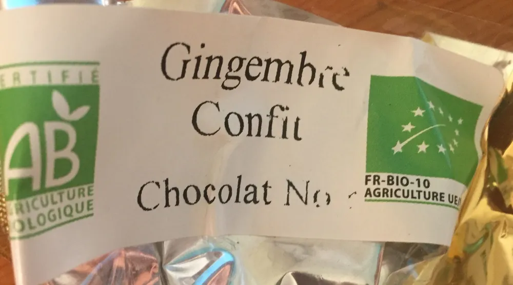 Gingembre confit chocolat noir