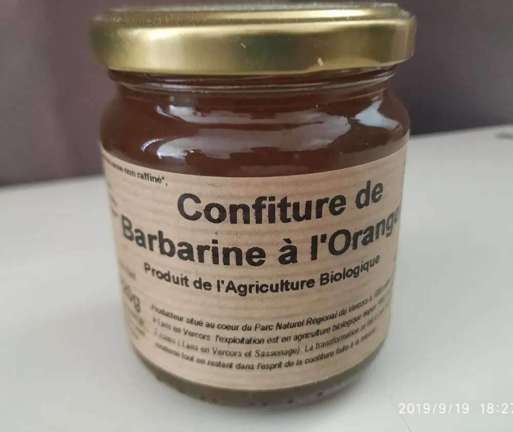 Confiture de Barbarie à l'Orange