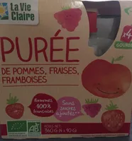 Purée de pommes fraises framboise