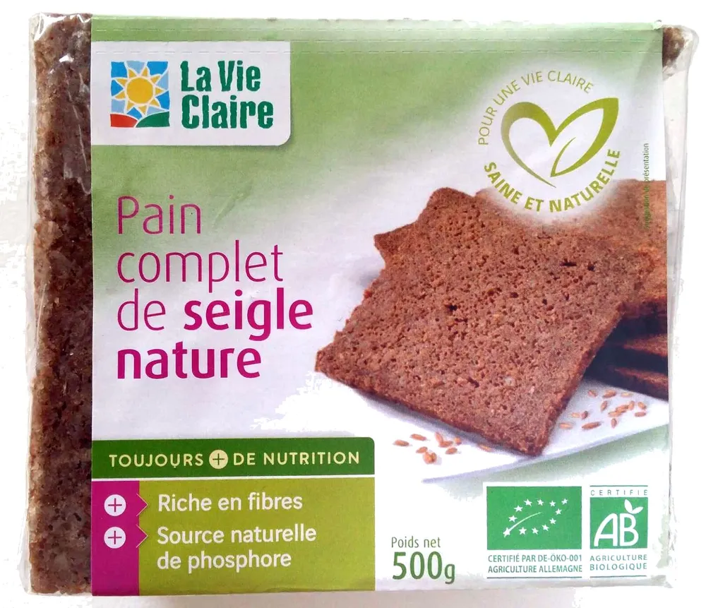 Pain complet de seigle nature