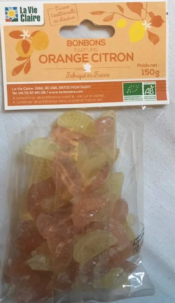 Bonbons parfums orange citron
