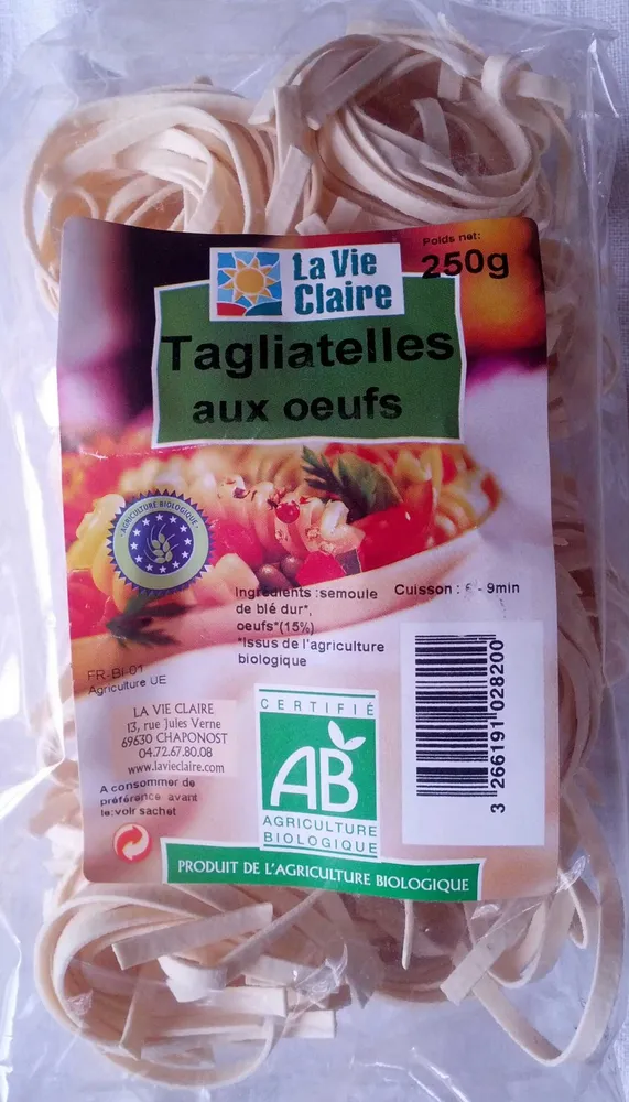 Tagliatelles aux œufs Bio