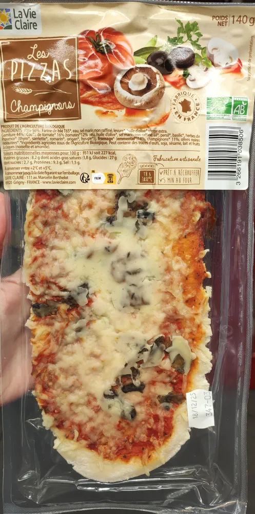Les pizzas champignons