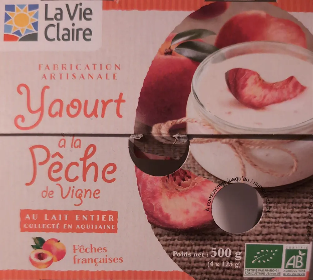 Yaourt à la pêche de vigne