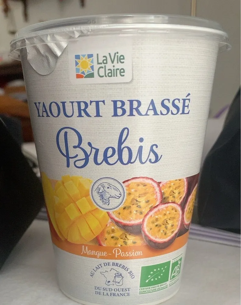 Yaourt brassé brebis mangue-passion