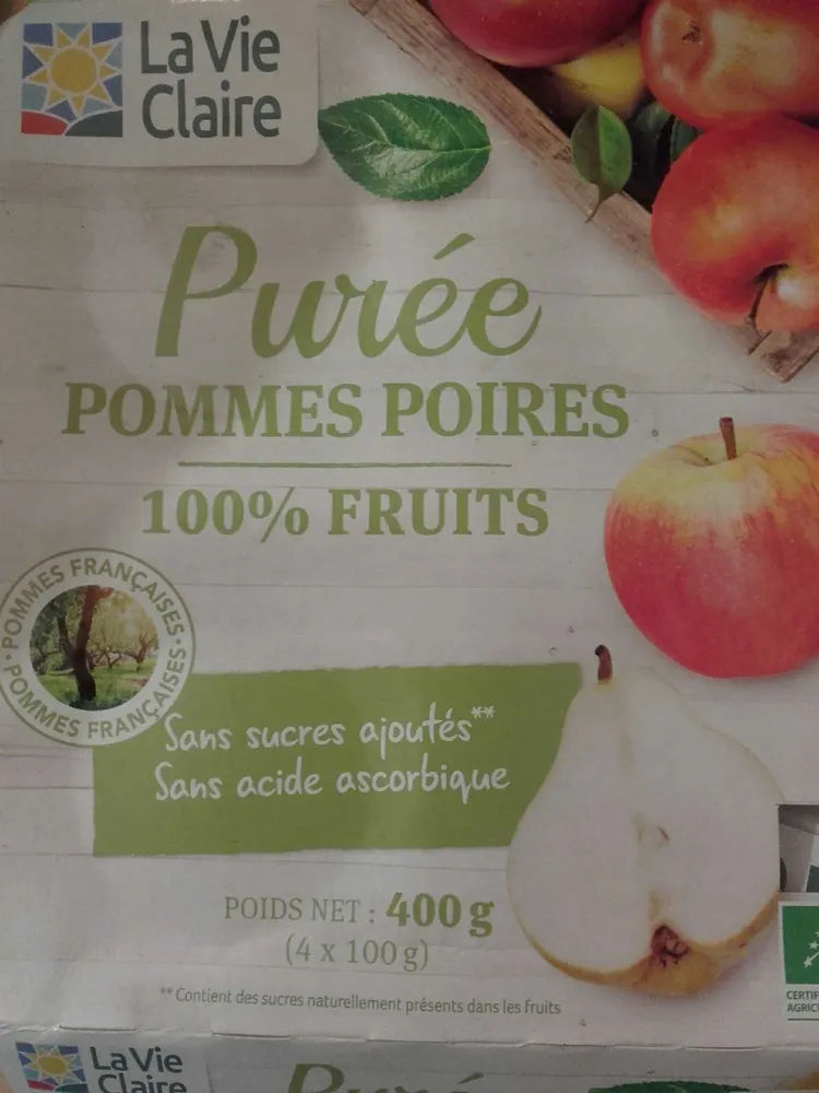 Purée pommes poires 100% fruits