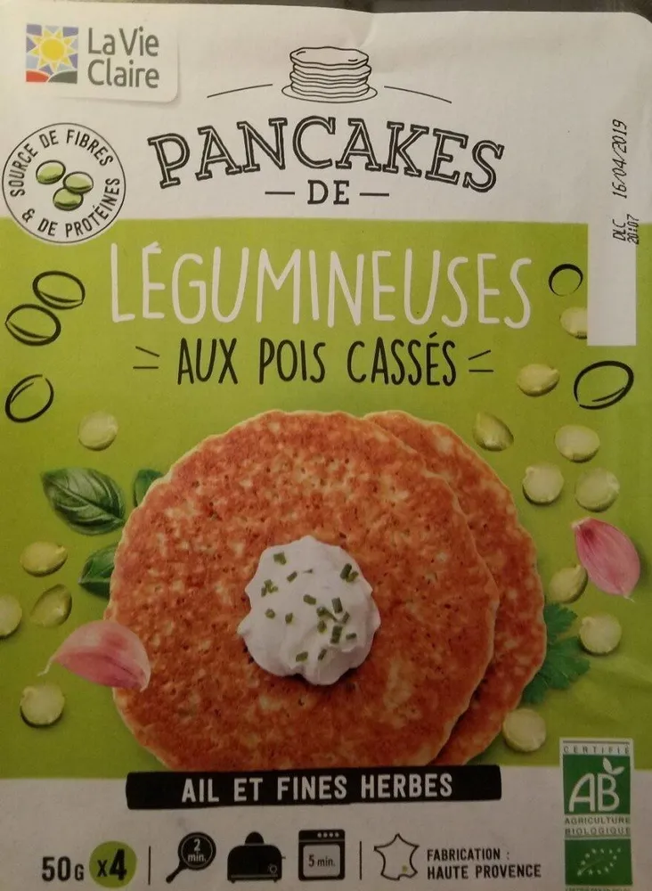 Pancake de légumineuses aux pois casses