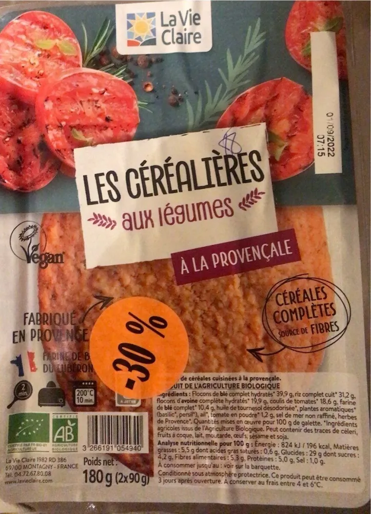 2 galettes de  cereales