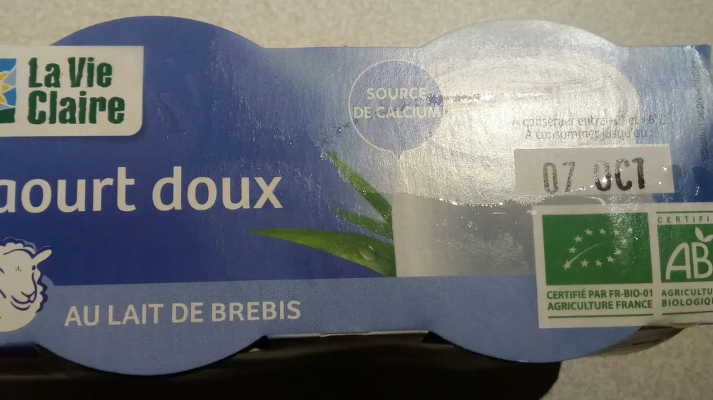 Yaourt doux au lait de brebis