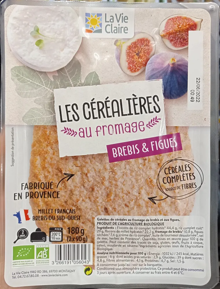 2 Galettes de Céréales Brebis & Figues Prêtes à déguster