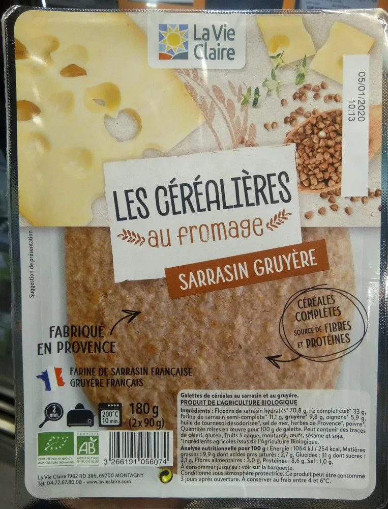 2 Galettes de Céréales Sarrasin Gruyère