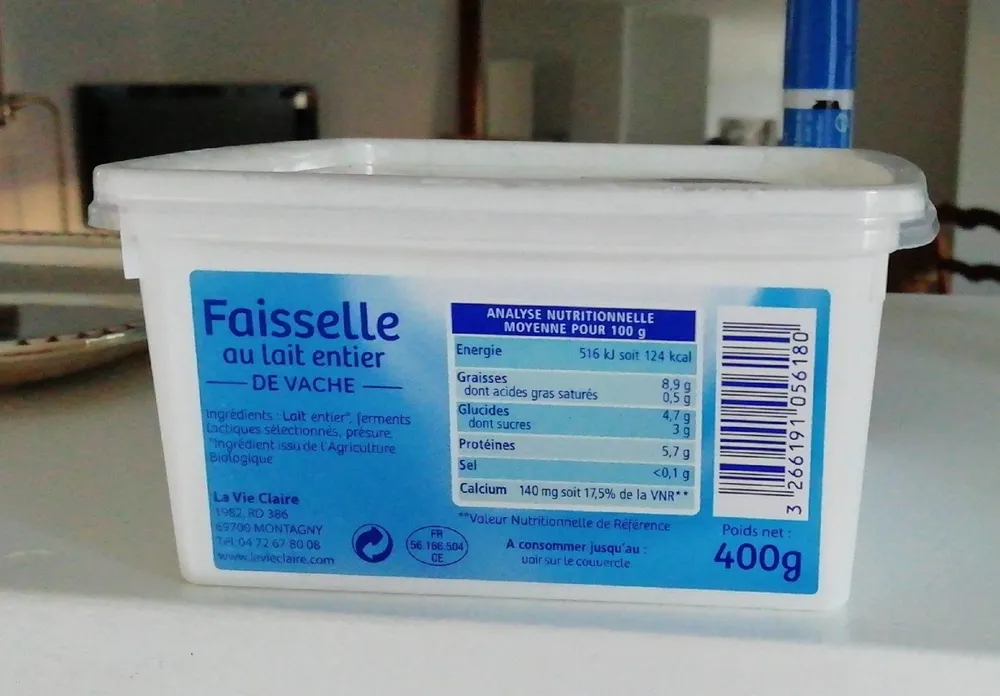 Faisselle au lait entier de vache