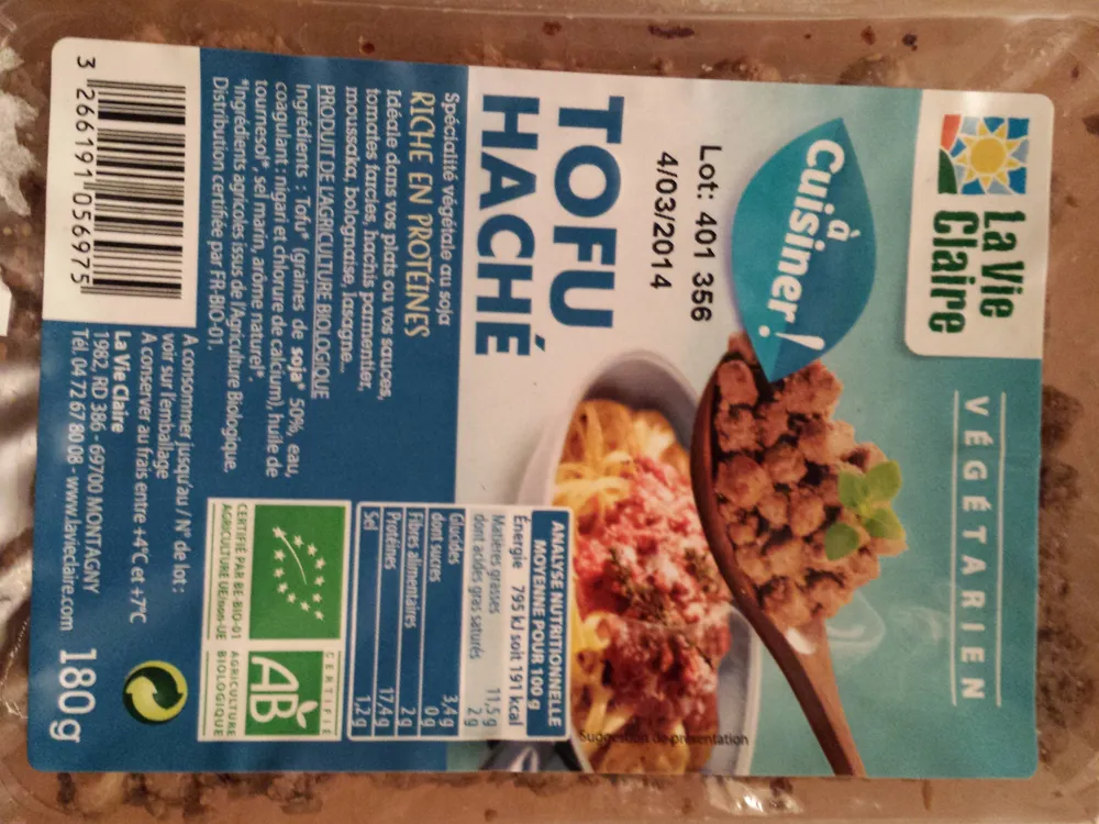 Tofu haché bio