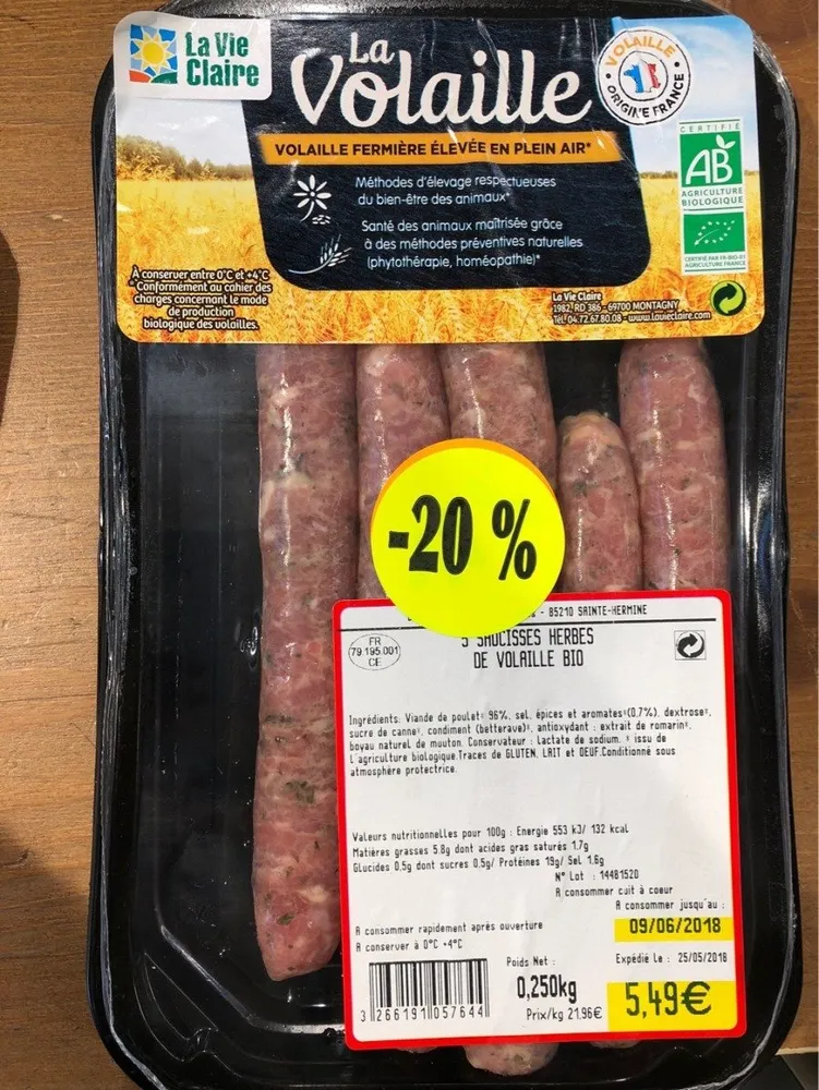 Saucisses herbes de volaille