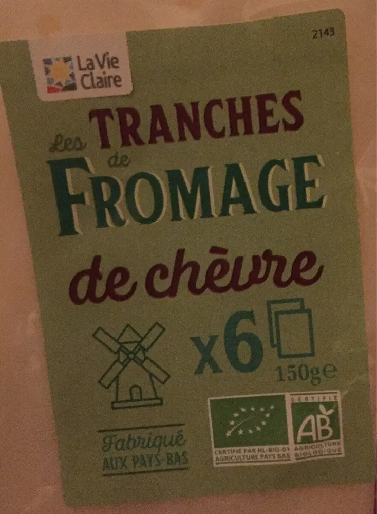 Les tranches de fromage de chèvre