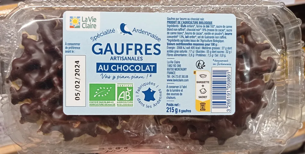 8 gaufres artisanales fabriqués dans les Ardennes