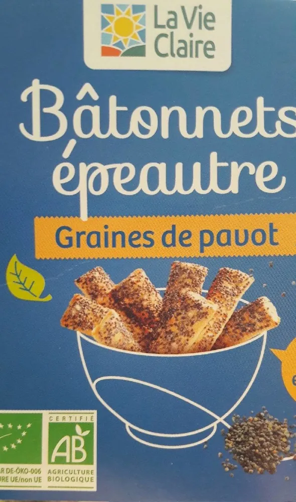 Bâtonnets épeautre au graines de pavot