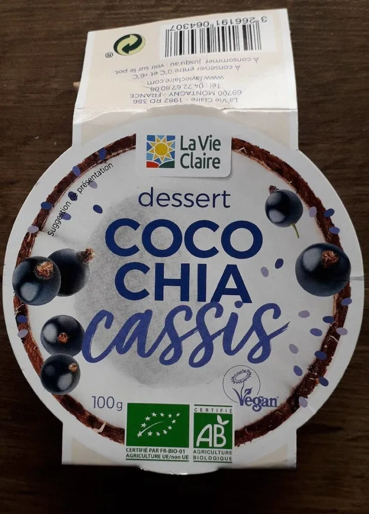 Dessert coco chia cassis