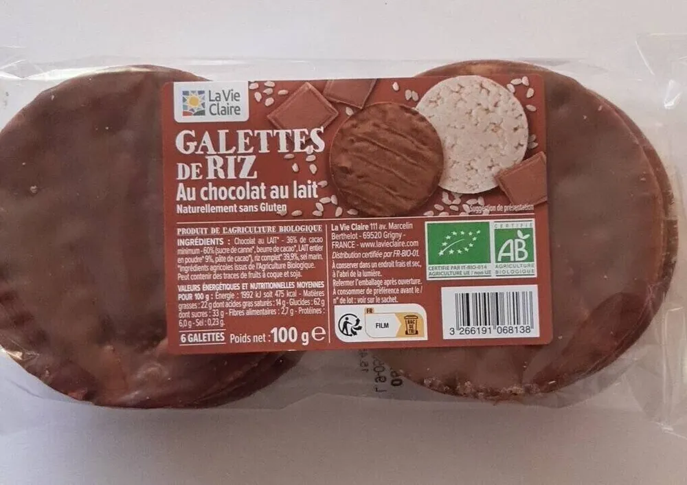 Galettes de riz au chocolats au lait