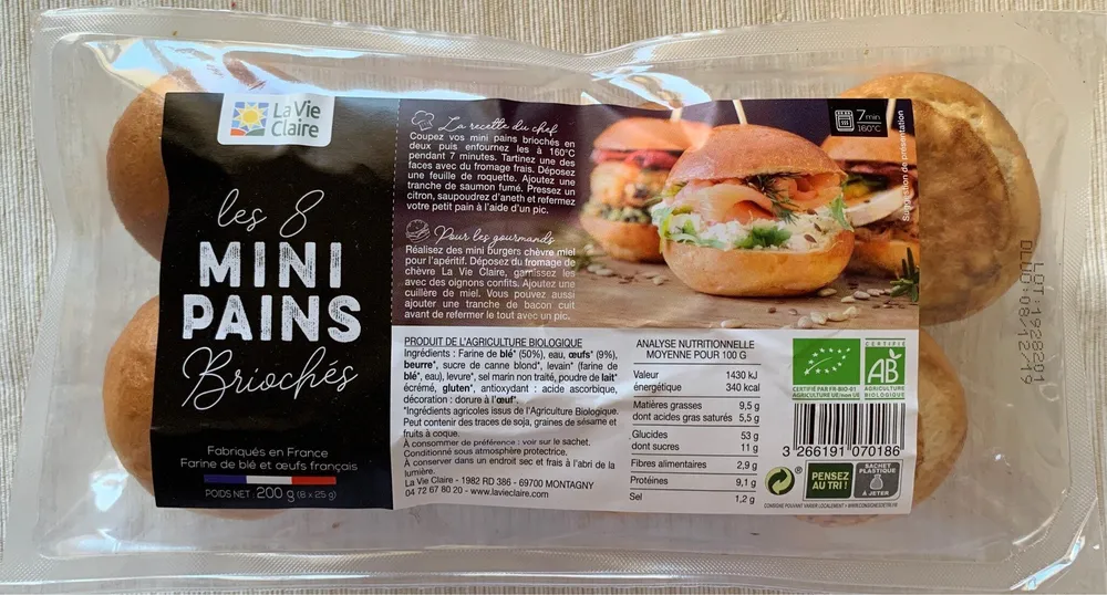 Les 8 mini pains briochés