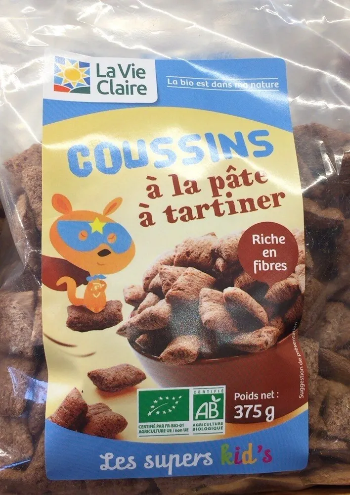 Coussins à la pate à tartiner bio